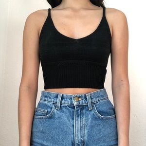 Black Knit Tank Top